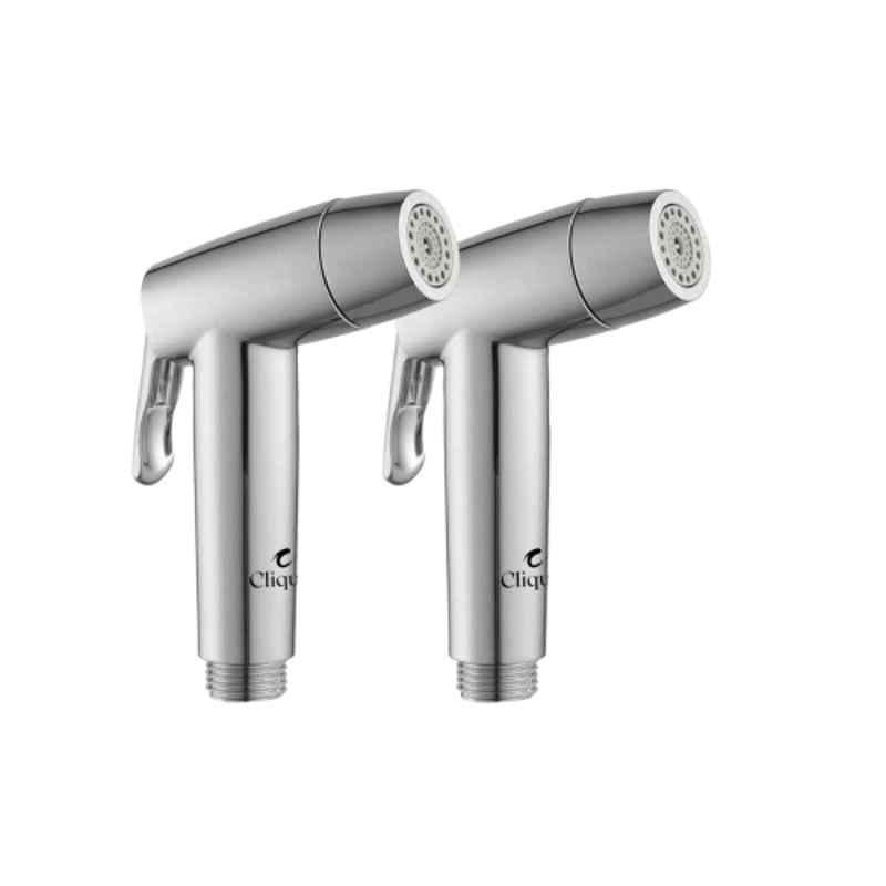 Cliquin Signature ABS Chrome Wall Mounted Health Faucet with Adjustable Water Pressure, KSHF2211 (Pack of 2)