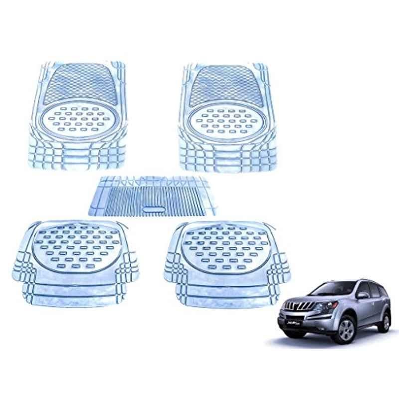 Kozdiko 5 Pcs 6605 PVC & Rubber Clear Car Foot Mat Set for Mahindra XUV 500
