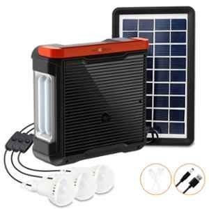 Pick Ur Needs Emergency Solar Power Kit with 3.5W Solar Panel, LED Flashlight, Bulbs, In-Bulit Bluetooth Speaker & USB Port, SLS-3990