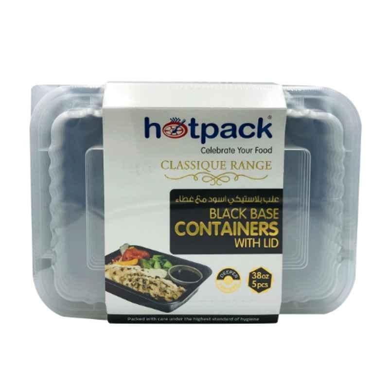 Hotpack 5Pcs 38Oz Rectangular Micro Wave Container with Lid Set, HSMBB8388