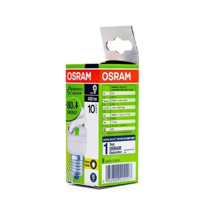 Osram Mini Twist 8W 430lm 2700K E27 Warm White CFL, 268309AC