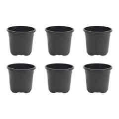 Ugaoo 6 Pcs 6 inch Plastic Garden Pots Set for Indoor Plants, NUHPG023