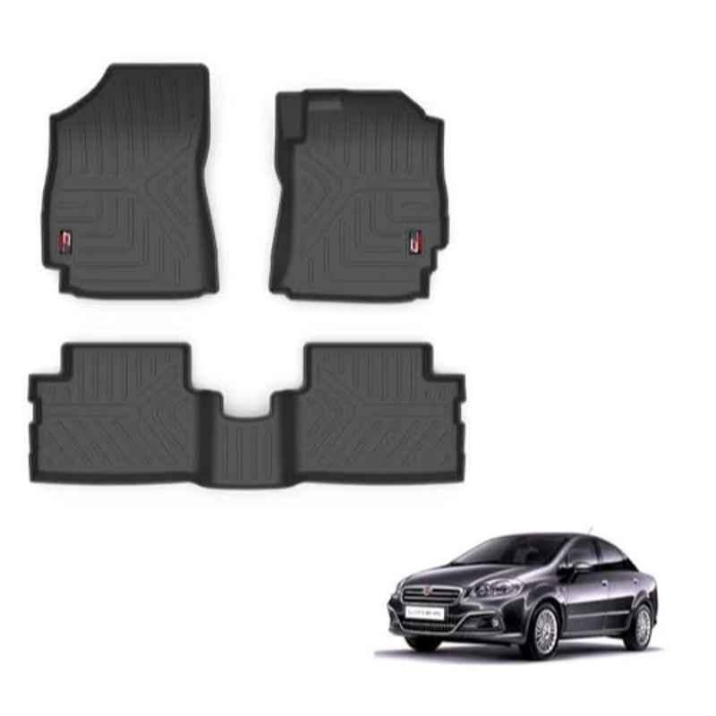 Kozdiko Thermoplastic Polyolefins 3D Life Long Car Floor Mat Set for Fiat Linea