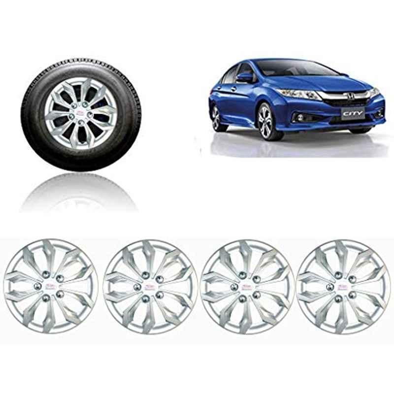 Auto Pearl 4 Pcs 15 inch ABS Silver Car Wheel Cover Set for Honda City New