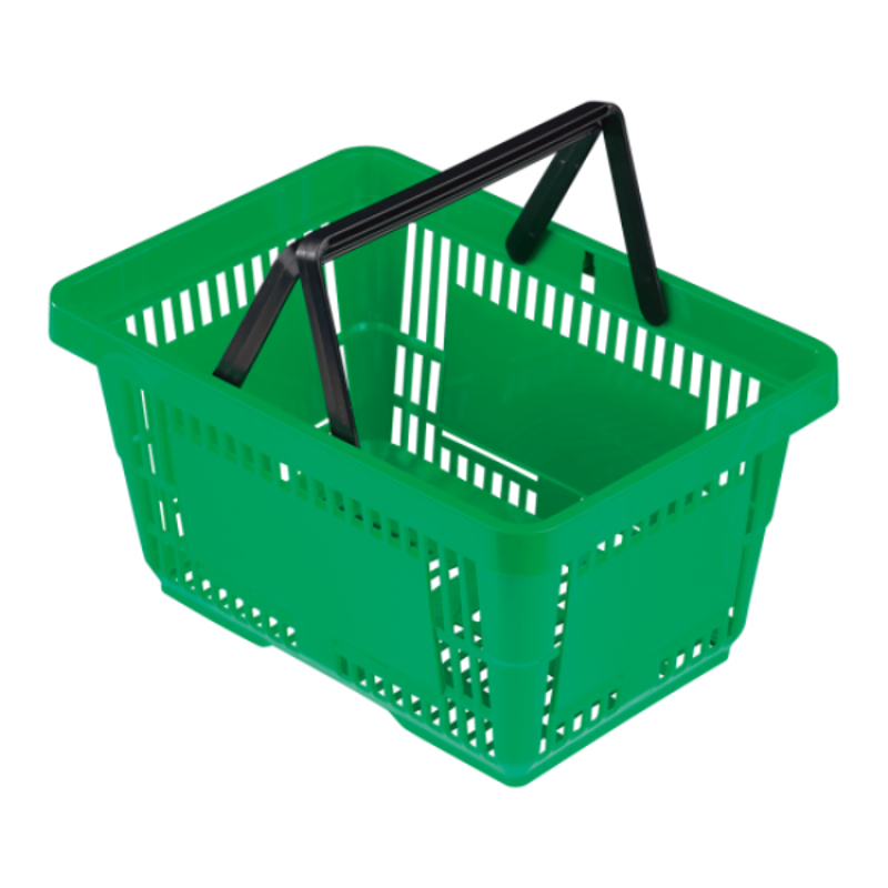 Bigapple 28L Plastic Green Shopping Basket without Wheels, SB-28-GREEN