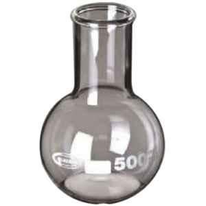 Glassco 250ml White Printing 3.3 Boro Glass Flat Bottom & Wide Neck Flask, 236.202.03 (Pack of 10)