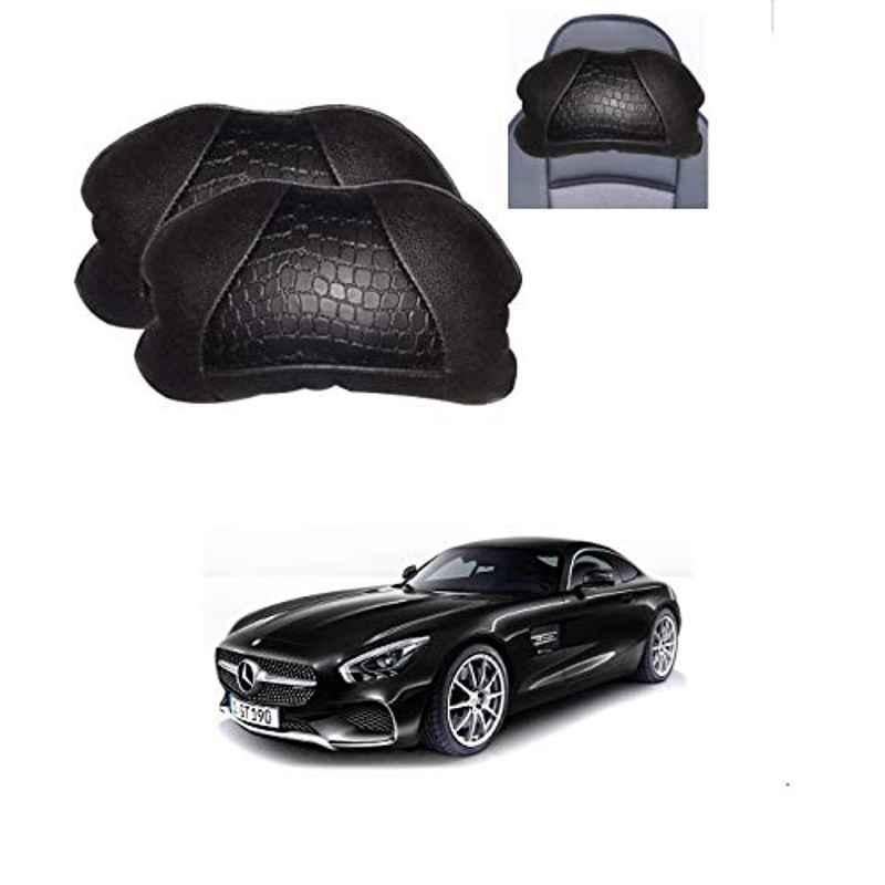 Kozdiko 2 Pcs Black Neck Rest Cushion Pillow Set for Mercedes Benz AMG GT