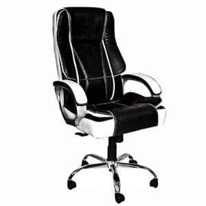 MRC M164 Leatherette Black & White High Back Office Revolving Chair