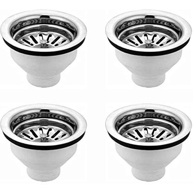 Spazio 4 inch Stainless Steel Chrome Finish Sink Waste Coupling (Pack of 4)