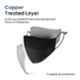 Arcatron 4 Pcs 3 Layer Polyester Black Washable Face Mask Set with Adjustable Ear Loop, MK-ULT-M-B4, Size: Medium