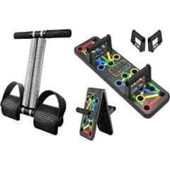 Shopeleven 150kg Stainless Steel & Plastic Double Spring Tummy Trimmer with Pushup Board