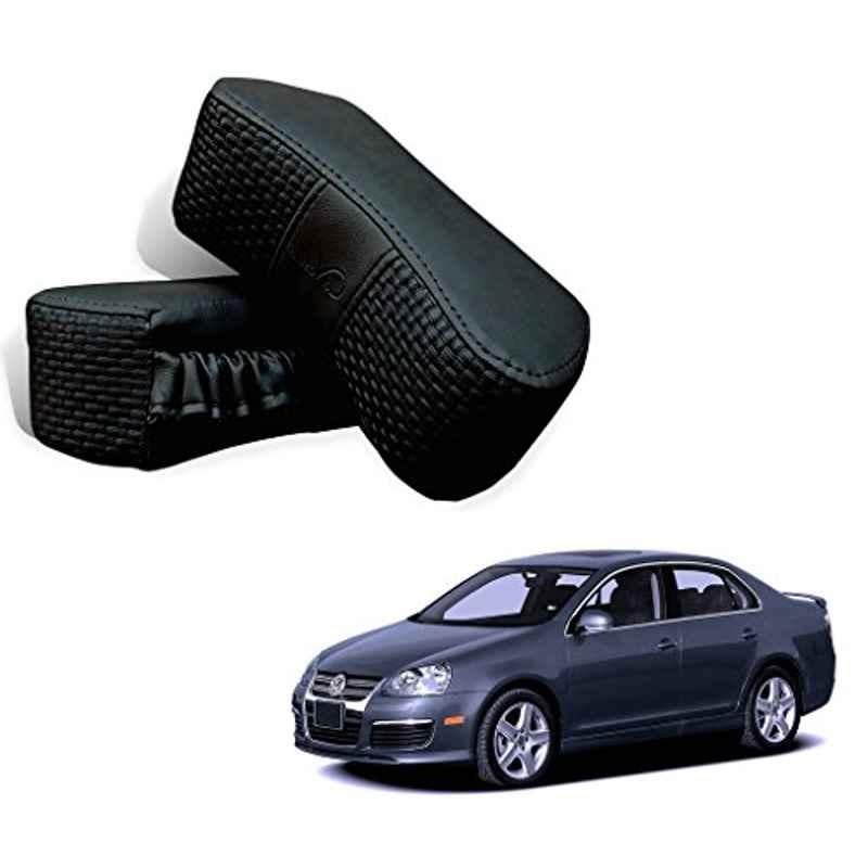 Kozdiko 2 Pcs Memory Foam Black Car Vastra Neck Rest Cushion Set for Volkswagen Jetta, koz_5318