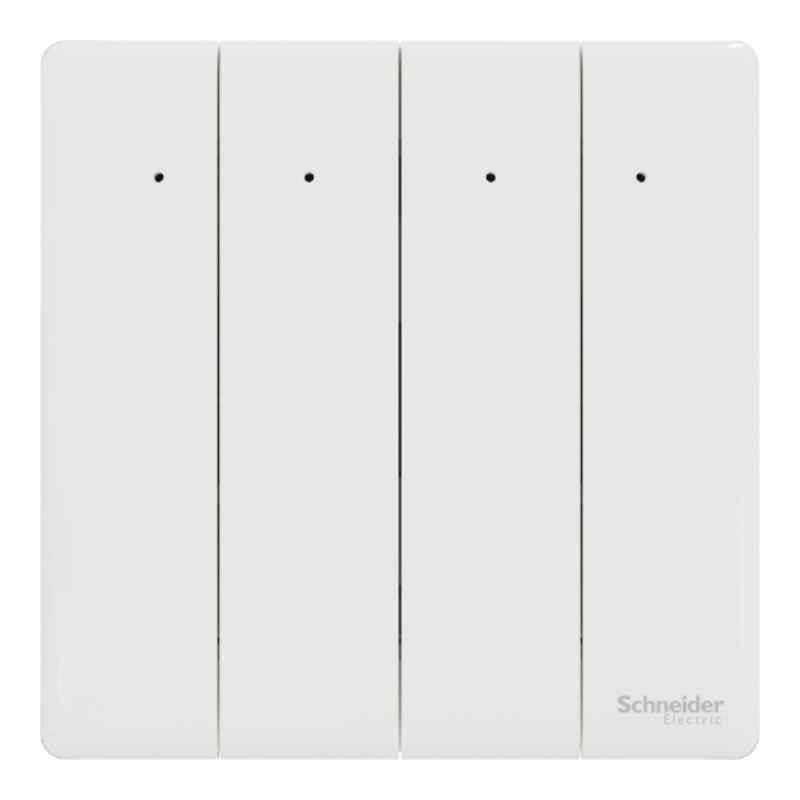 Schneider Electric Unica X 16A 250V 2 Way 4 Gangs Painted White Switch with LED, NUX34_2N_PW
