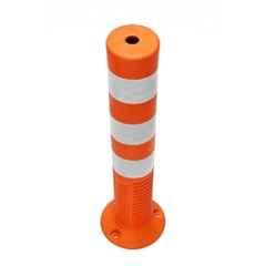 Visione Arc 75cm PU Orange & White Road Safety Bollard with Reflective Stripes, VA-BOLRD-01
