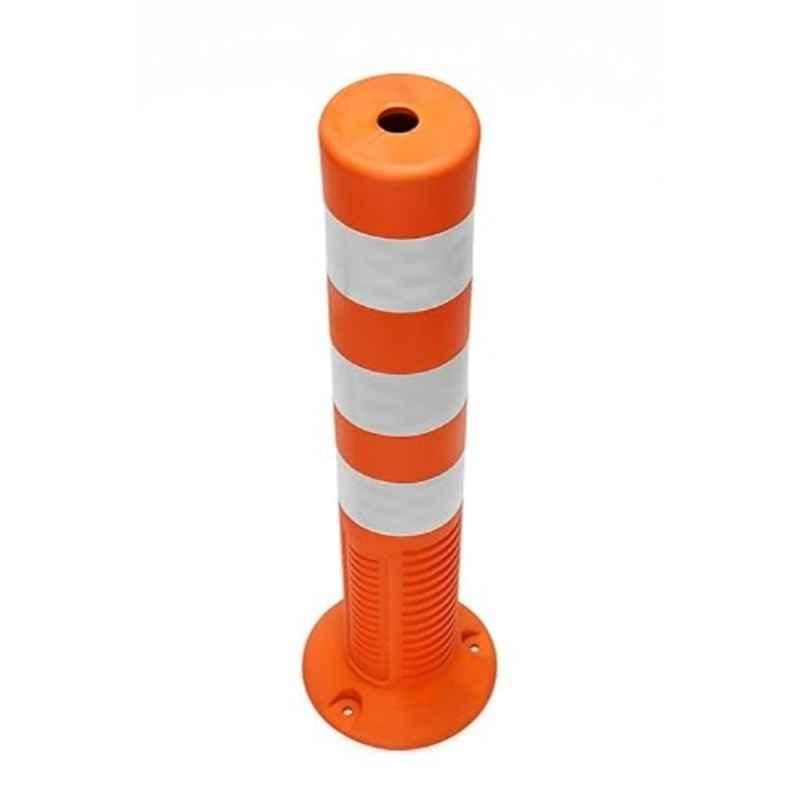 Visione Arc 75cm PU Orange & White Road Safety Bollard with Reflective Stripes, VA-BOLRD-01