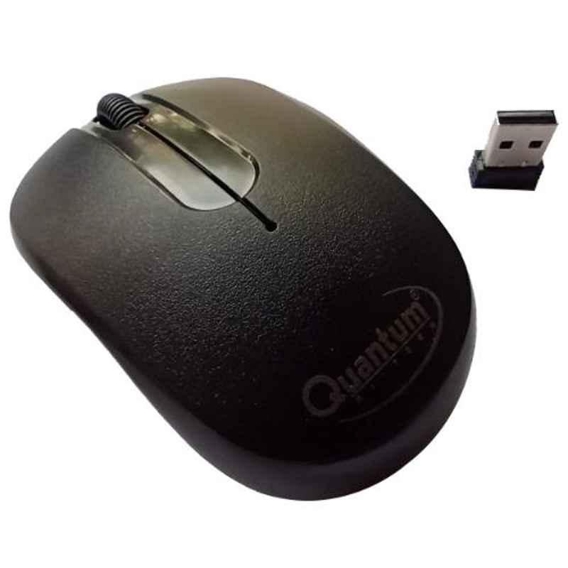 Quantum QHM271 1200dpi 3-Button Wireless Black Optical Mouse (Pack of 2)