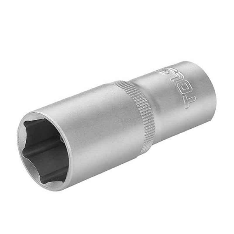 Tolsen 15mm CrV Chrome Plated Hand Operated Industrial Deep Socket, 16365