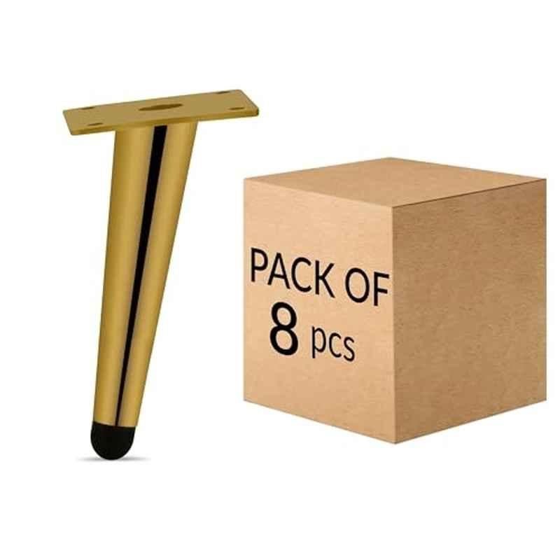 Plantex 6 inch Stainless Steel Gold Sofa Legs with Rubber Grip (Pack of 8)
