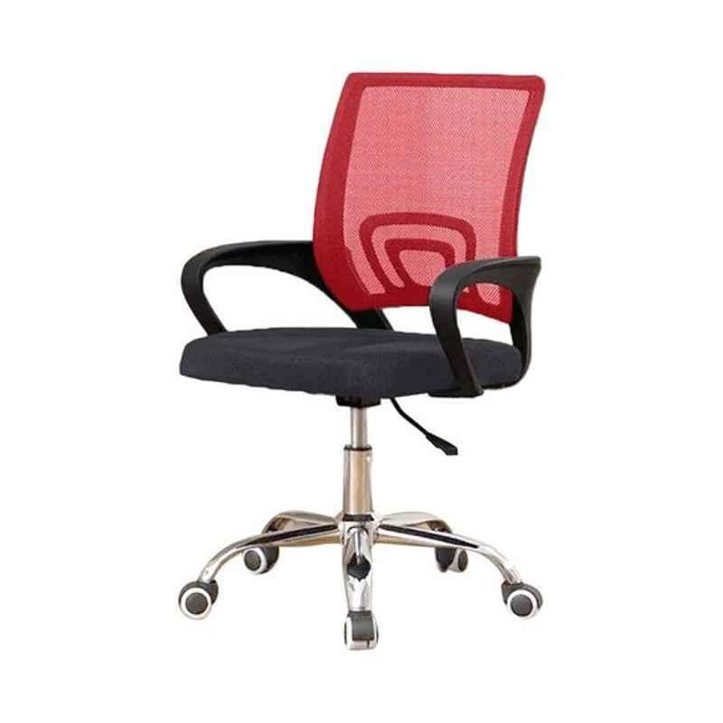 LW Red, Black & Silver Swivel Office Chair, 460V082L