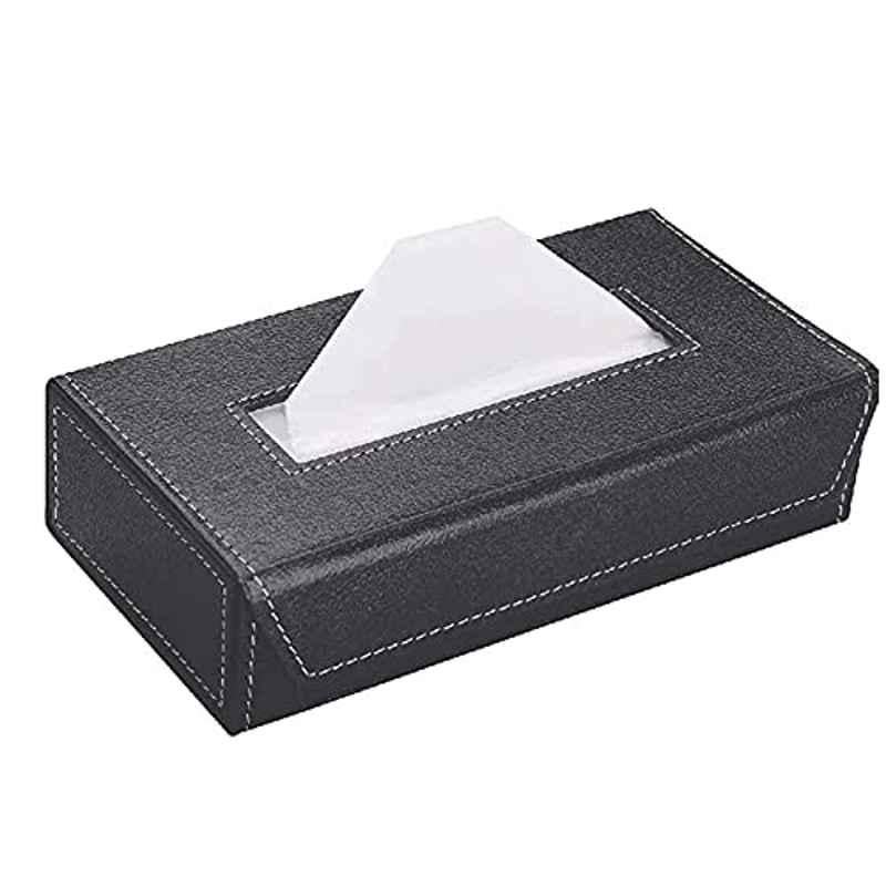 Kozdiko Leatherette Grey Tissue Paper Dispenser Box with 200 Sheets (100 Pulls) for All Cars