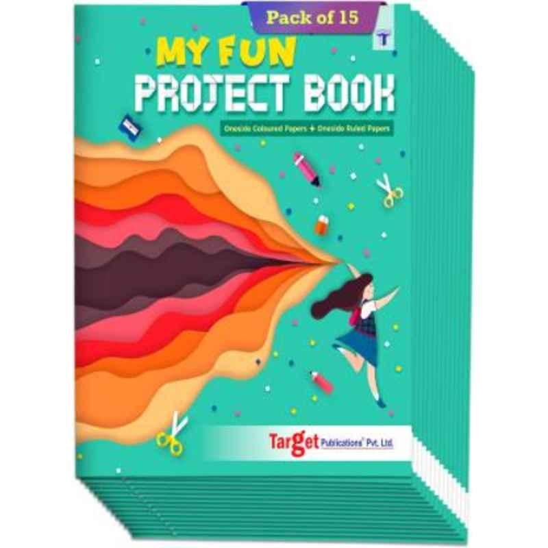 Target Publications Regular 32 Pages Multicolour Ruled My Fun Project Book (Pack of 15)