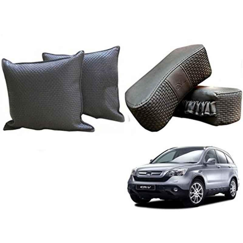 Kozdiko One Pair Grey Neck Rest & One Pair Cushion Combo for Honda CR-V