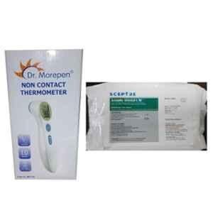 Dr Morepen Dr. Morepen NCT-01 Non-Contact Thermometer with Sceptre Scepto Shield-1 W Disinfectant Wet Wipes