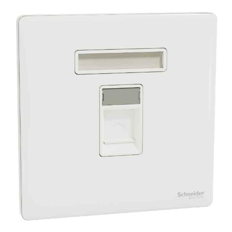 Schneider Electric Unica X 1M RJ45 Cat6 Painted White Shuttered Data Socket, NUX31RJ6_PW