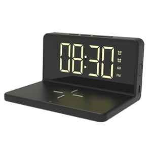 Portronics Freedom 4A Desktop Wireless Charger with Digital Alarm Clock, POR 1042