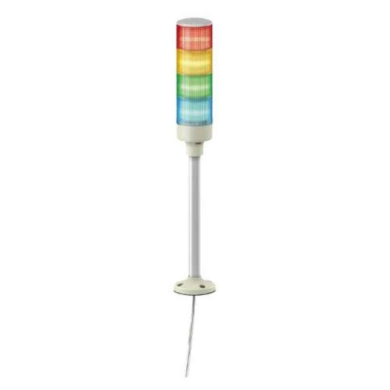 Schneider 24V RAGB LED Tower Light with Fixing Plate, Tube Mounting & Buzzer, XVGB4SH