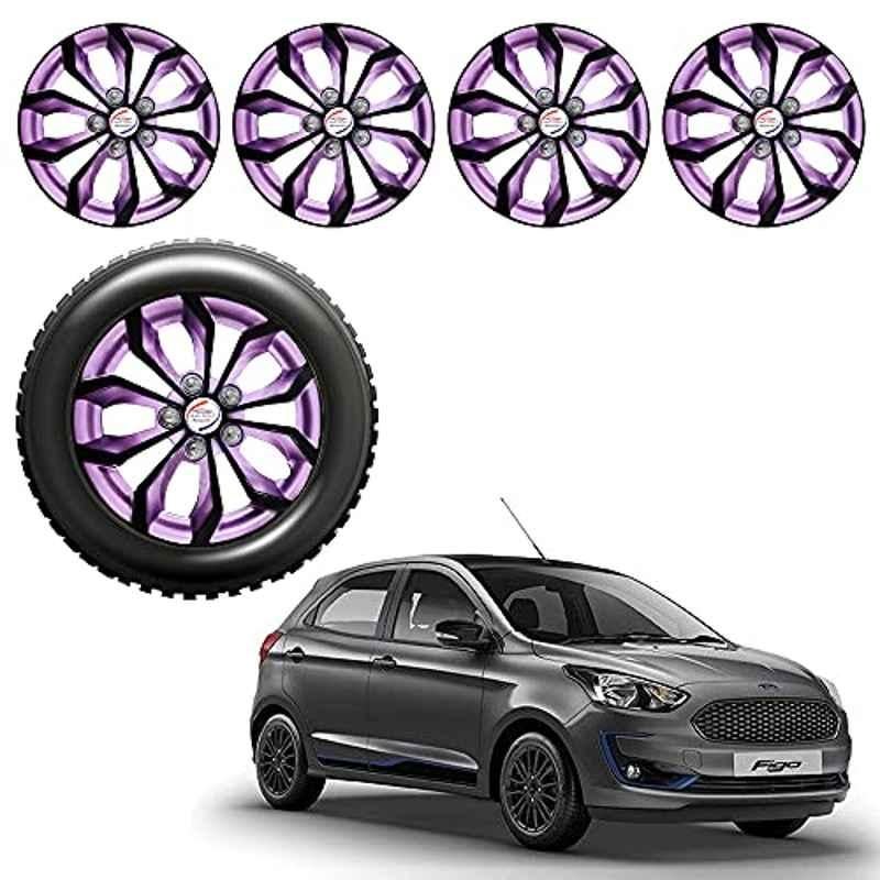 Auto Pearl 4 Pcs 14 inch ABS Black & Violet Car Wheel Cover Set for Ford Figo 2019