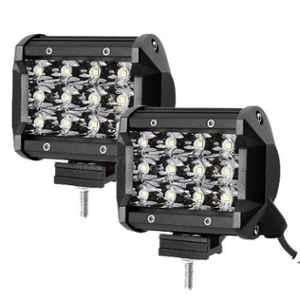 AllExtreme EX12FW2 2 Pcs 36W 12 LED White Spot Beam Waterproof Fog Light Set