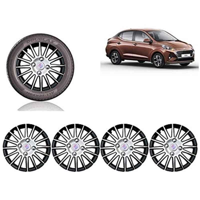 Auto Pearl 4 Pcs 15 inch ABS Black Car Wheel Cover Set for Hyundai Aura