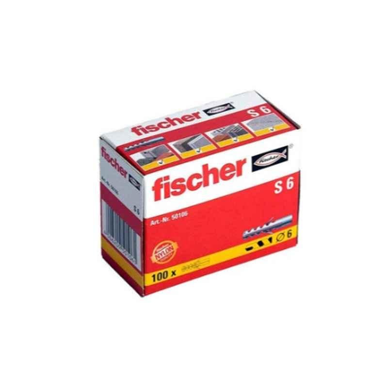 Fischer S6 Fixing Plug, 50106 (Pack of 100)