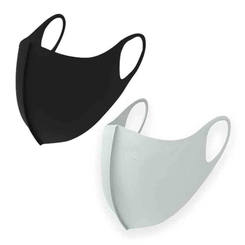 Arcatron 10 Pcs 4 Layer Polyester Ultra Comfortable Washable & Reusable Face Mask Set, MK-AS-L-GYBK5, Size: Large
