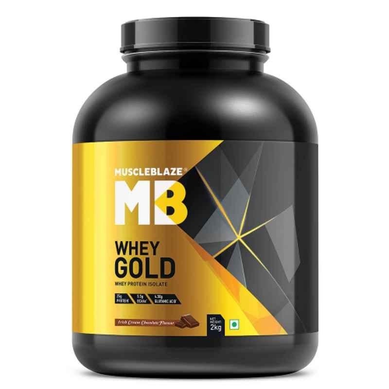 MuscleBlaze 2kg Irish Cream Chocolate Whey Gold Protein