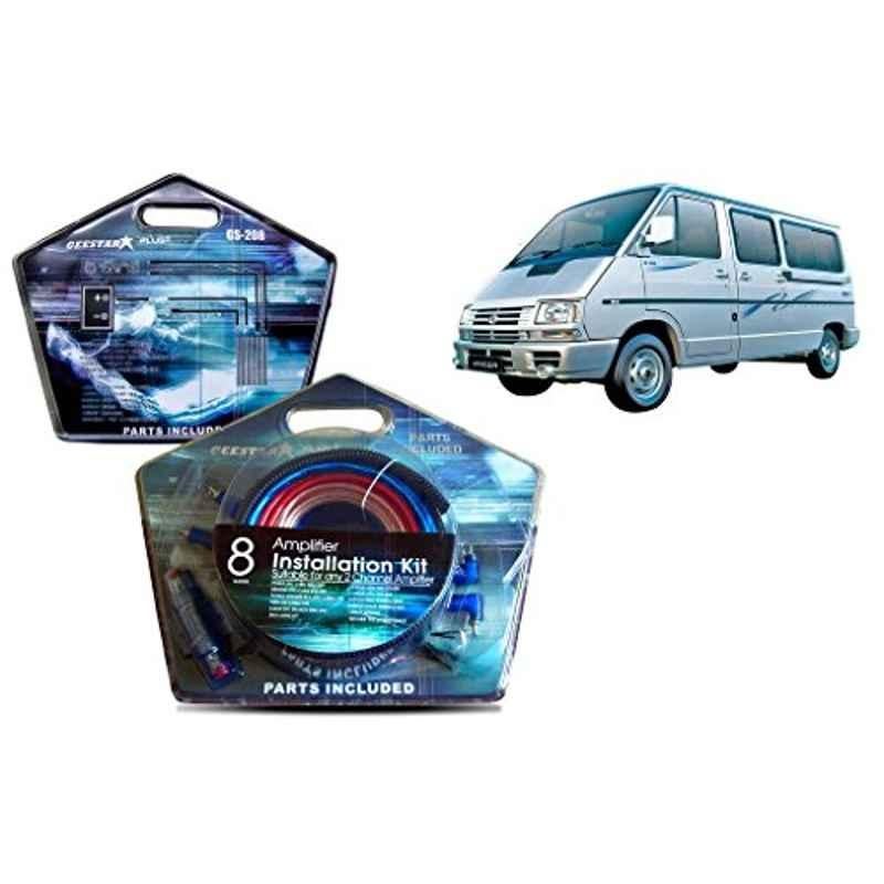 Auto Pearl Geestar Plus 8 Guage 2 Channel Amplifier Full Installation Kit for Tata Winger, GS-208