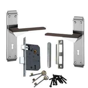 Atom 6 Lever Stainless Steel Satin Finish Mortise Lock Set with 3 Keys, O-102