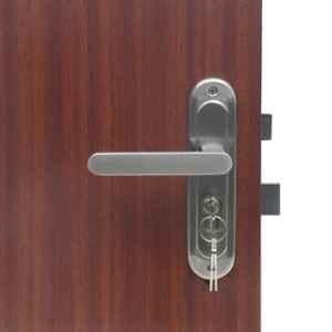 Handle Waala LB304 Stainless Steel Silver Satin Finish Round Plate Heavy Duty Mortise Door Lock Set