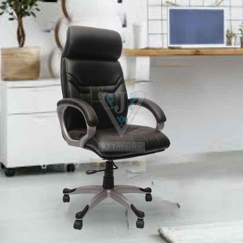 VJ Interior Black Leather Extra Padded Executive Chair, VJ-41