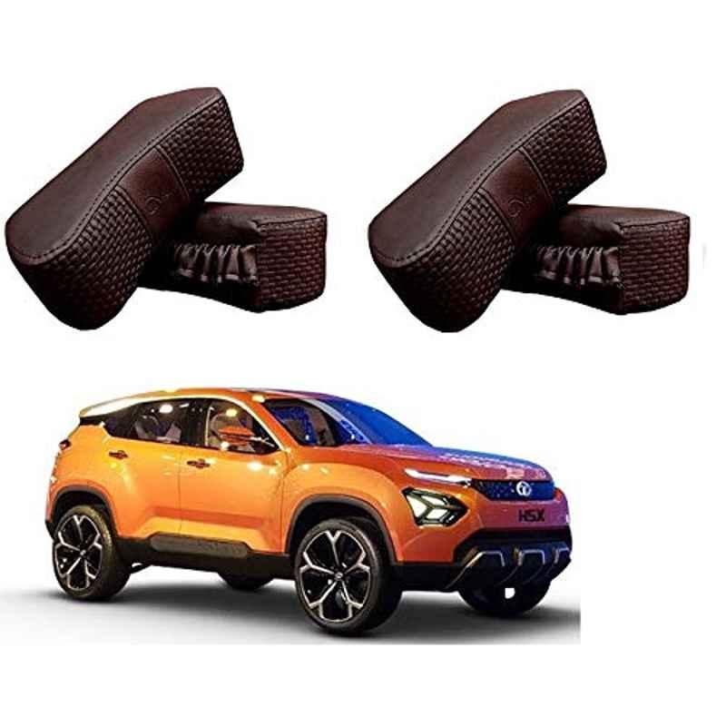 Kozdiko 4 Pcs CV Designer Cola Leatherite Neck Rest Car Cushion Pillow Set for Tata H5X