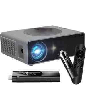 AUN Max Pro AKEY7 40-300 inch 2GB/16GB 12000lm Android 9.0 1080p Native Resolution Projector for Home 4K Support with TV Stick