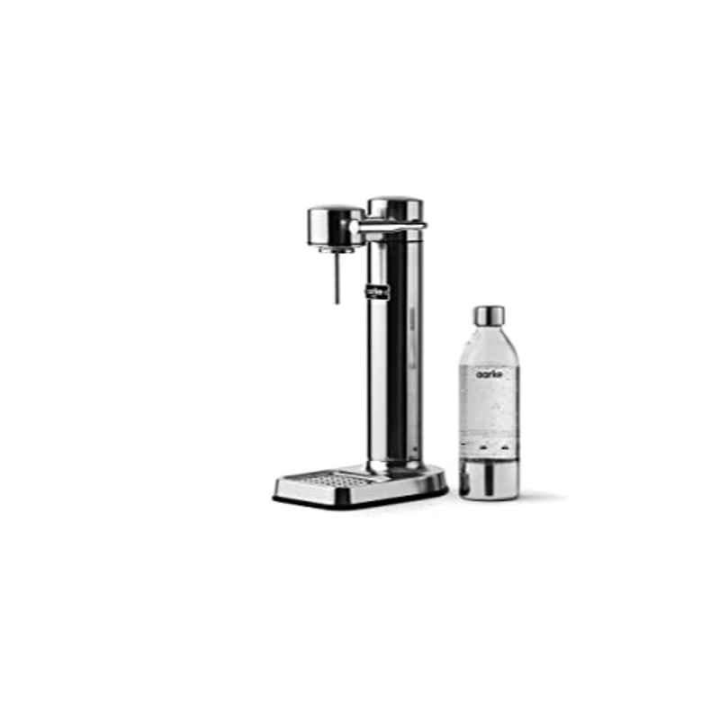 Aarke Carbonator III Stainless Steel Silver Sparkling & Seltzer Water Maker with 1L PET Bottle, AAC3-STEEL