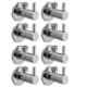 Drizzle Flora 8 Pcs Brass Chrome Finish Silver Angle Valve Set, AANGLEFLORA8