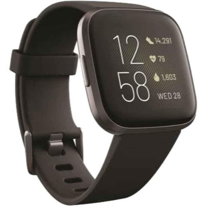 Fitbit Versa 2 Silicone Black Strap Smart Watch, FB507BKBK