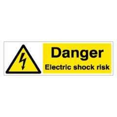 SUNSIGNS 450x150mm Vinyl & Acrylic Sandwich Danger Electric Shock Risk Signage, SN0180VNLM1HPIDAL