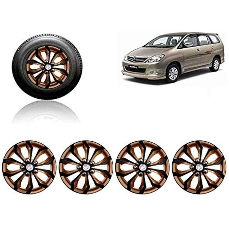 Auto Pearl 4 Pcs 15 inch ABS Black & Copper Car Wheel Cover Set for Toyota Innova