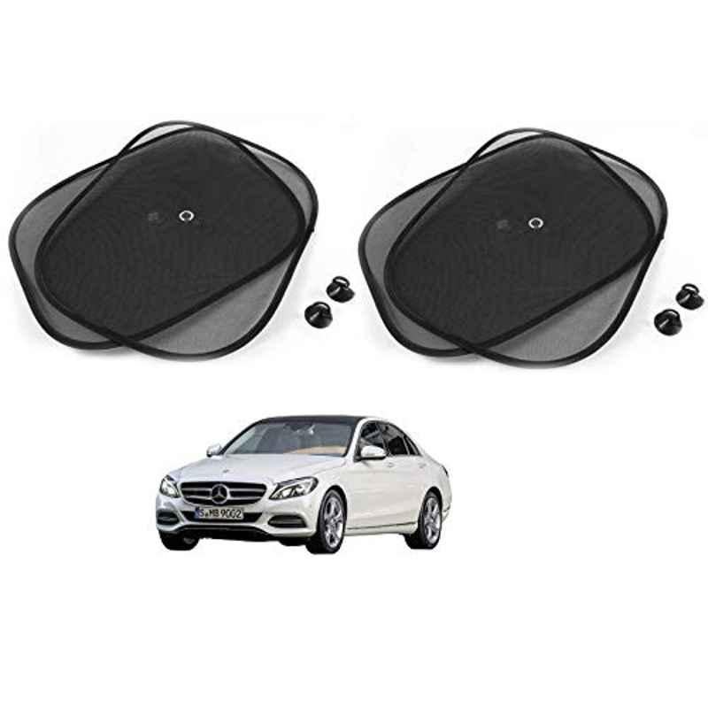 Kozdiko 4 Pcs Black Chipokoo Car Window Sunshade Curtain Set for Mercedes Benz C-Class, koz_79314