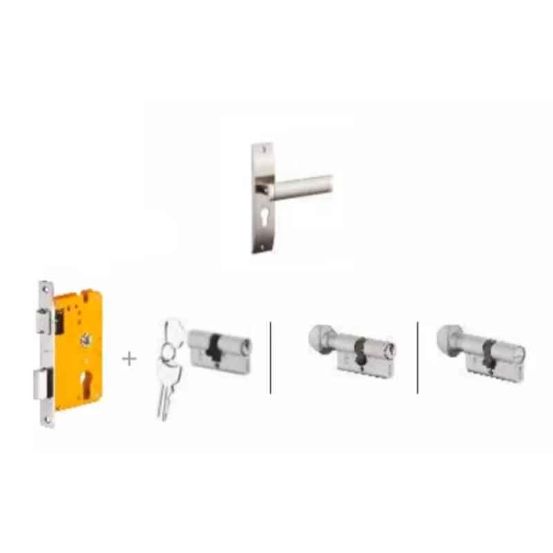 Dorset Dave HL DAV 8 inch Zinc PT Finish Lock Set with Knob & 60mm Key Cylinder (Pack of 3)