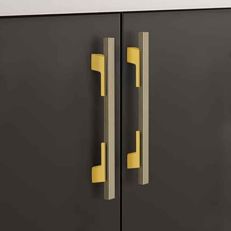 Plantex 160mm Aluminium Antique Brass & Gold Finish Pull Cabinet Handle for Home & Office, APS-DTC-5580-BA-GOLD-160MM-PK-2 (Pack of 2)